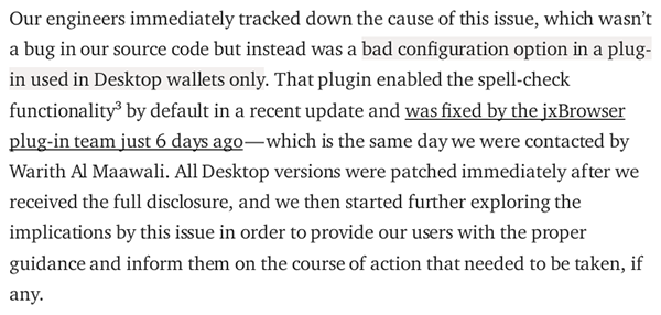 Coinomi blaming JxBrowser plugin instead of taking responsibility for configuration